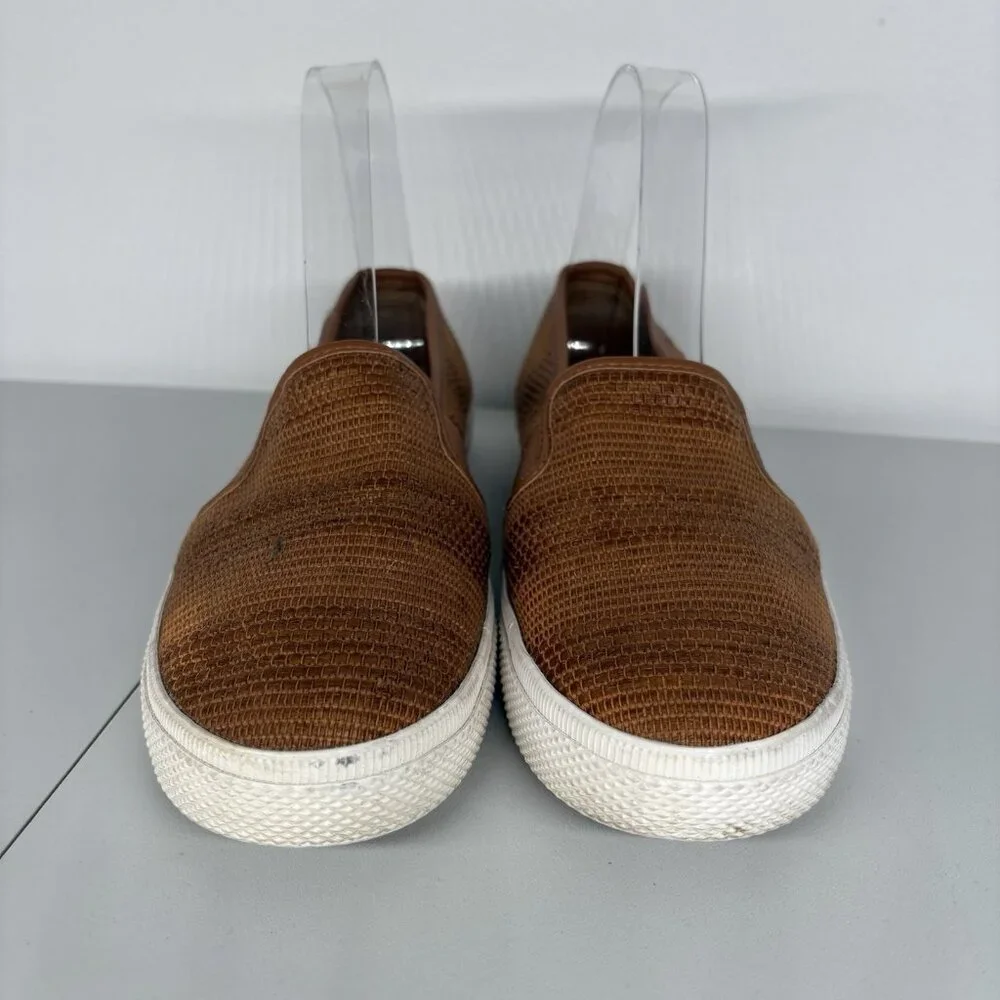 Lauren Ralph Lauren Women 6.5 Brown Woven Textured Casual Jinny Slip-On Sneakers